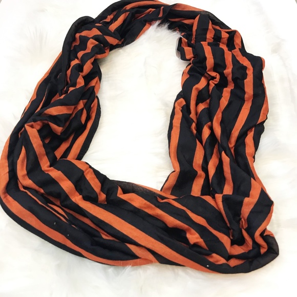Gertex Orange & Navy Striped Infiniti Scarf - Picture 1 of 4